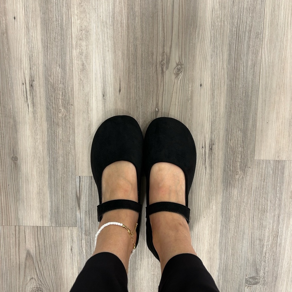 SHEIN Black Strap Flats